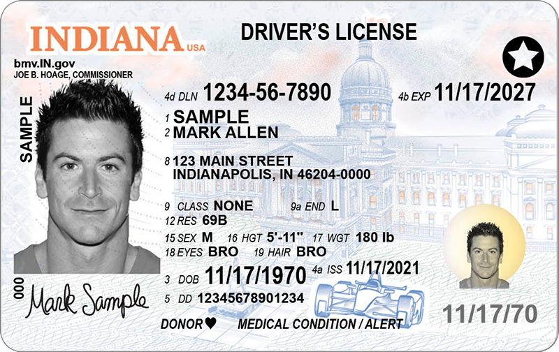 Indiana Driver License(New IN 2022 PolyCard)