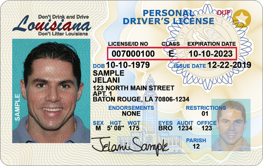 Louisiana Driver License (LA)